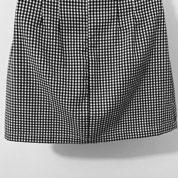 John Galt Brandy Melville Size XS Mini Skirt Front Slits Black White Gingham - Picture 8 of 12